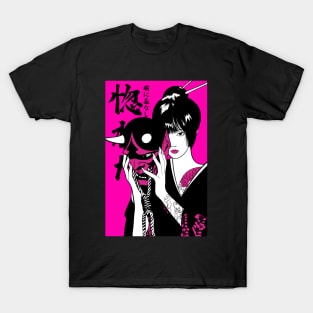 fashion girl with oni mask T-Shirt